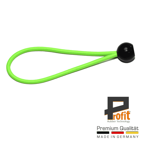 Zeltgummi | Spanngummi mit Kugel 180mm | Neongrün | Neon | Grün | Spanngummis | Profit Rubber Technology