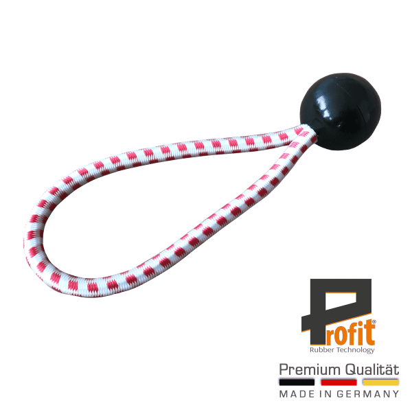 Expanderschlinge Kugel schwarz 250mm | Österreich Edition | Spannschlaufe | Gummispanner | Zeltgummi | Profit Rubber Technology