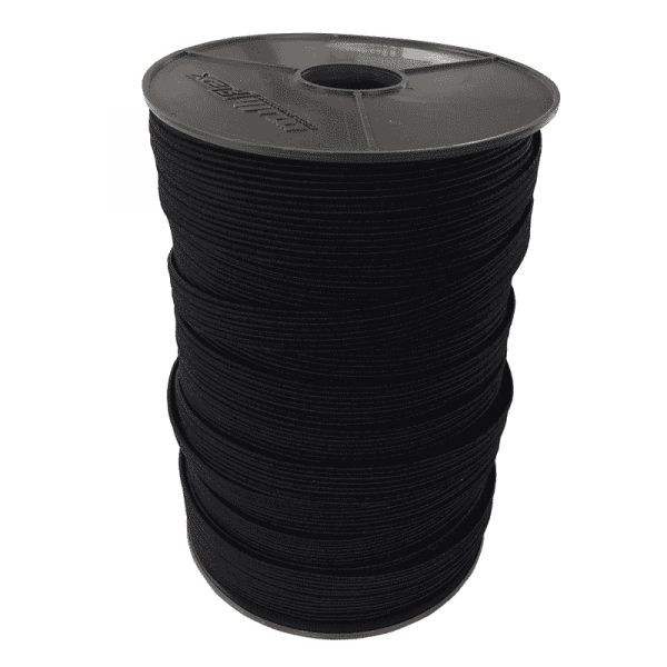 Flachband Gummiband 11mm | 3mm | 100m auf Rolle Schwarz Multiflex PP