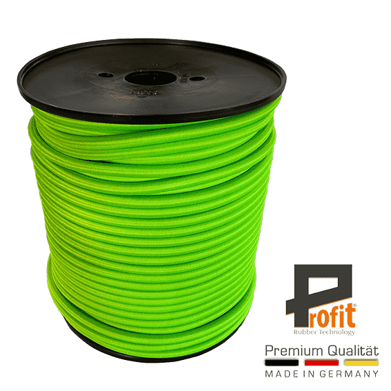 Expander-Seil - Gummi-Seil Neongrün 8mm auf 100 Meter Rolle