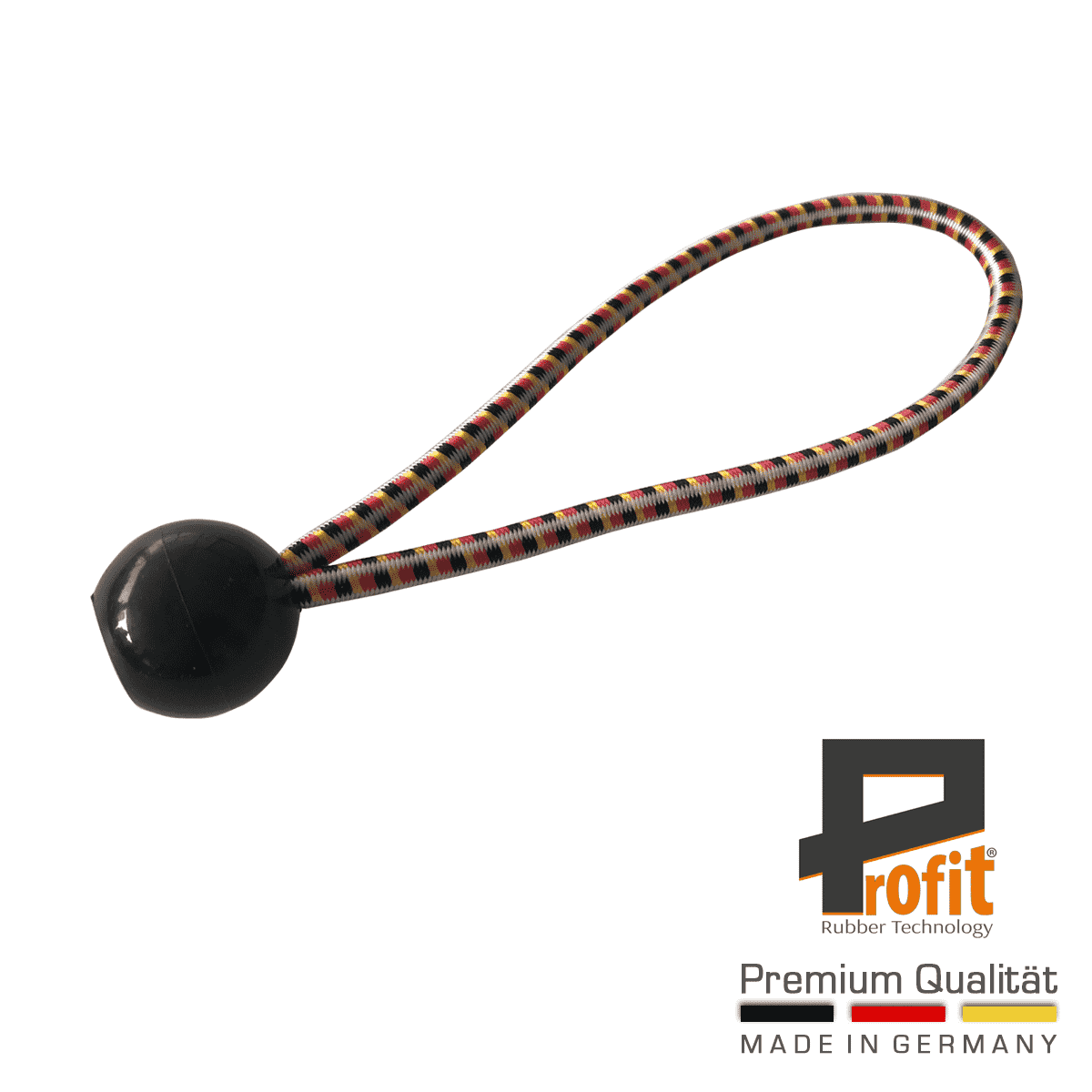 Expanderschlinge 180mm | Deutschland Edition | Expanderschlingen mit Kugel | Kunststoffkugel | Zeltgummi | Profit Rubber Technology