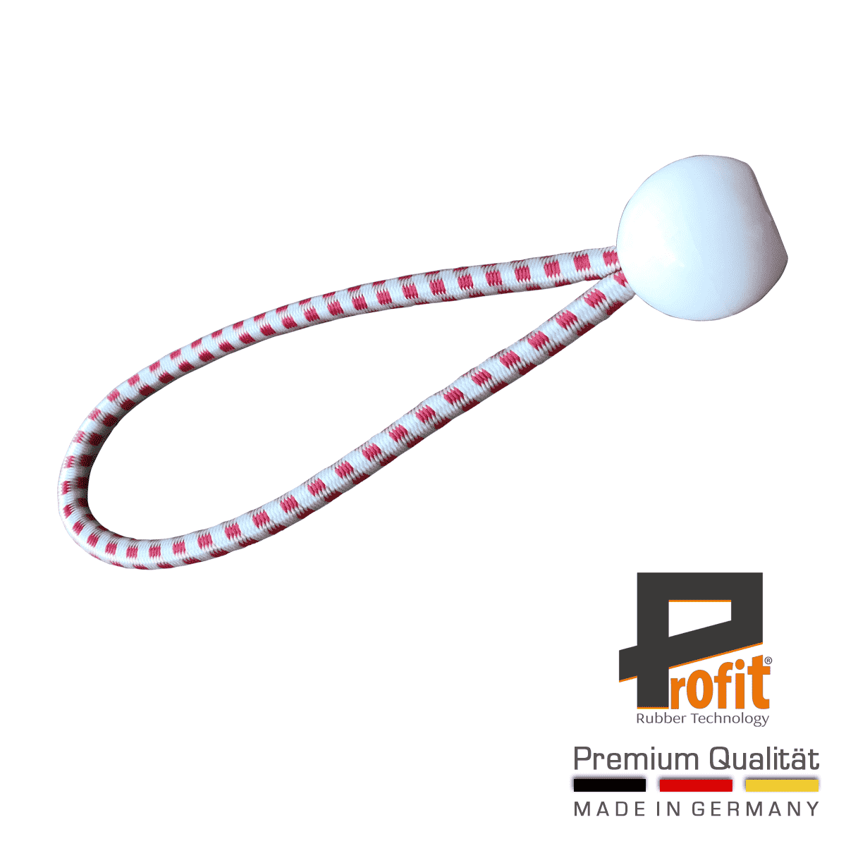 Expanderschlinge mit Kugel weiß 180mm | Österreich Edition | Expandergummi | Zeltgummi | Zeltgummis | Profit Rubber Technology